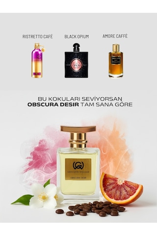 Obscura Desir Kadın Parfümü Yazlık Güçlü Kalıcı Kahve, Kakao, Yasemin, Çikolata Çiçeksi