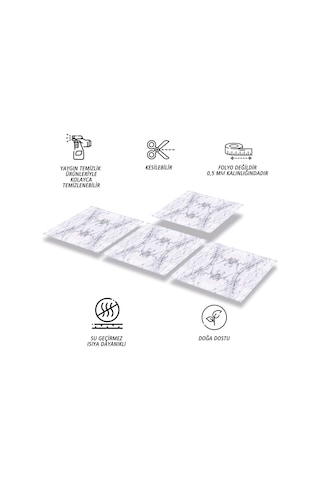 Tink Kendinden Yapışkanlı Mermer 13 Desenli Pvc Karo 30x30 Cm