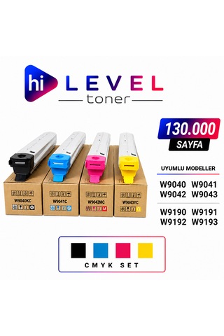 Ht-w9040-set, Hilevel Toner Ht-w9040-set Hp E77822 130k 4 Renk Cmyk Muadil Toner