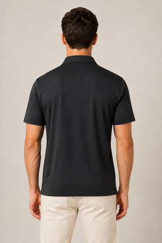 Alexander Gardi Teknik Kumaş Fermuarlı Polo T-shirt Siyah