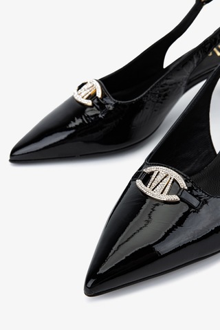 Valmenti Kadın Hakiki Deri Siyah Rugan Slingback Ayakkabı 611 H51005 Bn Ayk Sk25-26 Black Vernıce Siyah Rugan