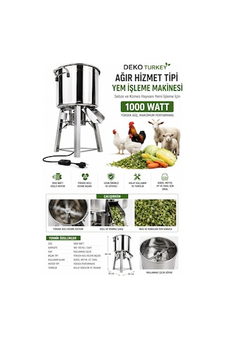 Deko Ymk10d Çok Amaçlı Yem Karma Parçalama Makinesi 1000w Kümes Ve Çiftlik Hayvanları İçin Paslanmaz