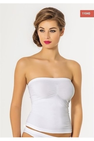 Miss Fit Dikişsiz Straplez Büzgülü Atlet 11040
