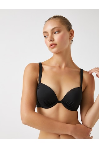 Koton Maximizer Dolgulu Basic Bikini Üstü Siyah 0yak89317om