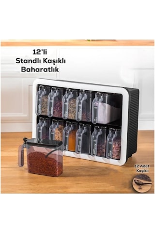12'li Standlı Kaşıklı Baharatlık Seti Diğer