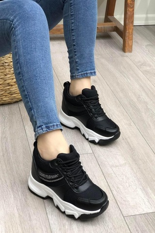 Flet 209 Siyah-beyaz Kadın Spor Sneaker Siyah