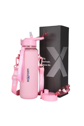 Roxform Suluk Matara 1100 Ml, Premium Pp Malzeme, Sağlıklı Bpa & Bps İçermez, Kılıflı, Çift Kapaklı, Koku Yapmaz, Sızdırmaz Ve Dayanıklı, Pembe Pembe