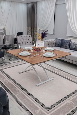 Juppo Üst Tabla Mdf Ceviz Oval Köşe Alt Beyaz Dışa Kıvrım