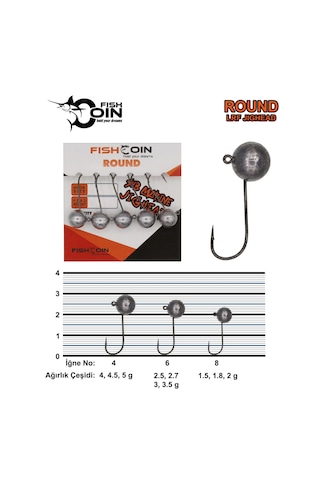 Fishcoin Round Jighead 6-2.5 Gr