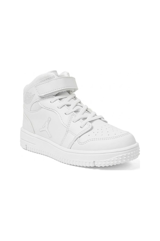 Cool Kids Çocuk Unisex Kışlık Su Geçirmez Kaydırmaz Hafif Kauçuk Taban Rahat Cilt Deri Basket Ayakkabı Beyaz