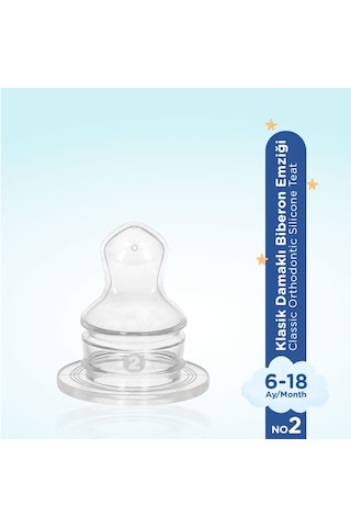Wee Baby Damaklı Silikon Biberon Emziği Normal Akış No:2 6-18 Ay