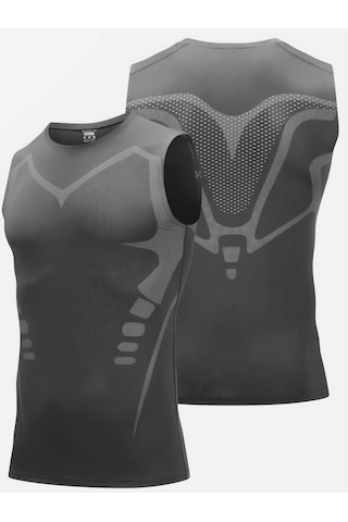 Ghassy Co. Erkek Fitness Hızlı Kuruma Nefes Alabilen Çapraz Daraltma Tipi Kolsuz Spor T-shirt 001 Füme Ghassy Co. Erkek Fitness Hızlı Kuruma Nefes Alabilen Çapraz Daraltma Tipi Kolsuz Spor T-shirt 001 Füme