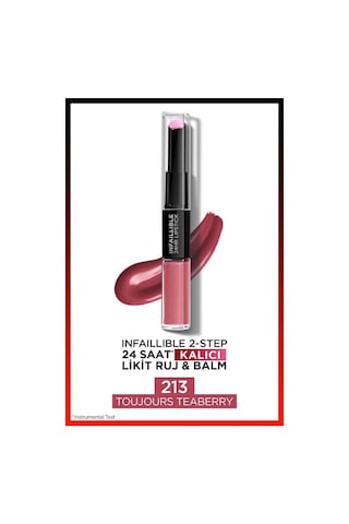 L'Oreal Paris Infaillible 2 Step 24 Saat Kalıcı Likit Ruj & Balm 213 Toujours Teaberry