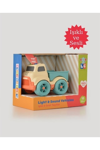 Let's Be Child Sesli Ve Işıklı Minik Pikap 31016 Bej - Turkuaz Kasalı, Çocuklar İçin Oyuncak Pikap