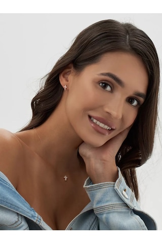 Marıola 925 Ayar Gümüşten Yapılmış Altın Kaplama Kolye, Görünmez İp Üzerinde Kрест 79585218 Altın