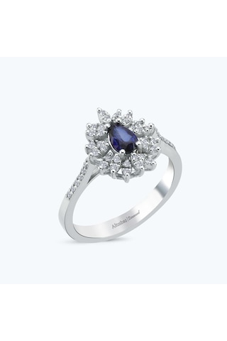 Altınbaş Pırlanta Safir Damla Yüzük Erm985s-14k