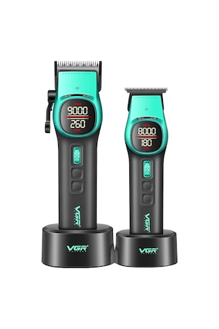 V-885 S2 Profesyonel Dijital Tıraş Makinesi Seti - Clipper - Trimmer - Çantalı