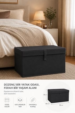 Çok Amaçlı Organizer Lüks Saklama Kutusu Düzenleyici Hurç Maxi Boy 50 40 30 Cm