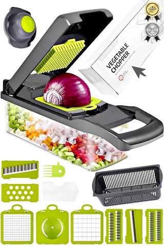 Tilbe Home Vegetable Chopper Küp Rende Hazneli Sebze Doğrayıcı Dicer Dilimleyici Kesici Mutfak Set