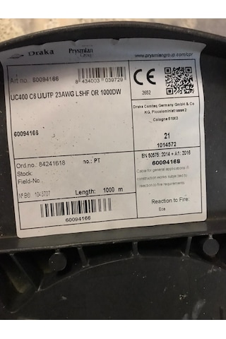 Prysmıan Draka Cat6 Lszh Turuncu 23awg Data Kablosu