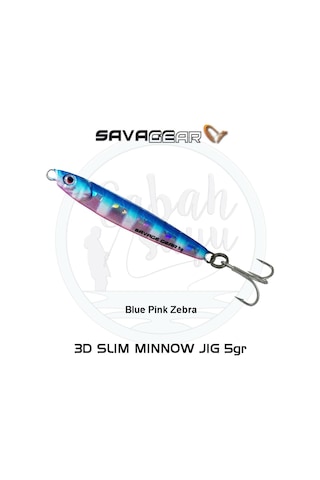 Savage Gear 3D Slim Minnow Baby Jig 5G 4.6Cm Blue Pink Zebra
