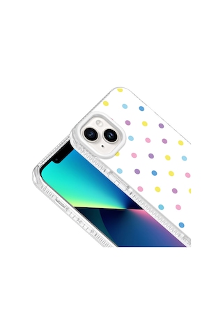 Apple iPhone Uyumlu 14 Kılıf Airbag Tasarımlı Zore Potik Sert Pc Kapak - Beyaz