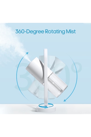 Ruicoo 200ml Kapasiteli Nane Zembil Nanopartikül Buhar, Sessiz Isıtma, 360 Derece Döner, Renkli Gece Işığı Açık Mavi Standart