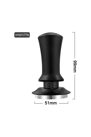 Xuweiwei 51 Mm Siyah Paslanmaz Çelik Tabanlı Yaylı Espresso Sıkacağı Kahve Aksesuarları Siyah-