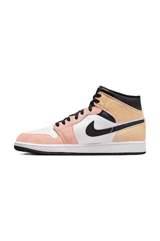 Nike Air Jordan 1 Mid Se Erkek Sneaker Hakiki Deri Bilekli Spor Ayakkabı Beyaz