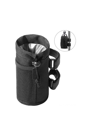 Qingmipy Sıcaklık Koruyucu Su Şişesi Tutucu, Çıkış Delikli, Ağızlı Cep, Bisiklet/bebe Arabası/engellere Uygun, Siyah, 17.5x8.3cm Çok Renkli