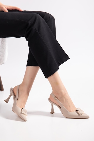 Suins Astelia Model Tokalı Kadın Stiletto Ayakkabı Ten
