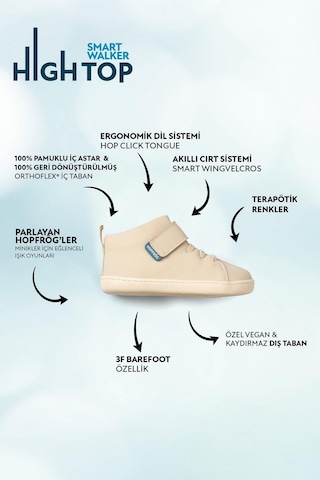 Smart Walker High Top Süper Mat Bej Barefoot Çocuk Bot-süper Mat Bej