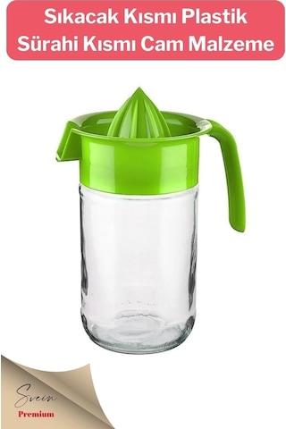 Titiz Pratik Narenciye Portakal Sıkacağı Manuel Cam Hazneli Sürahi Karaf 660 Ml