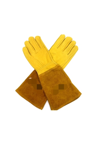 1 Pair Jj-gd305 Genuine Leather Stab-resistant Cut-proof Garden Gloves, Size: M, Size:m