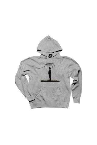 Metallica Master Of Puppets Metal Soldier Gri Kapşonlu Sweat Gri