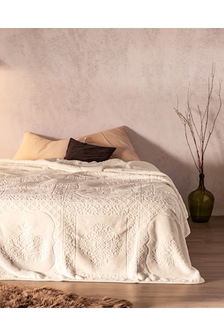 Madame Coco Rochelle Vizon Emboss Çift Kişilik Battaniye - Ekru 1kbatc0436çift Kişilik-ekru