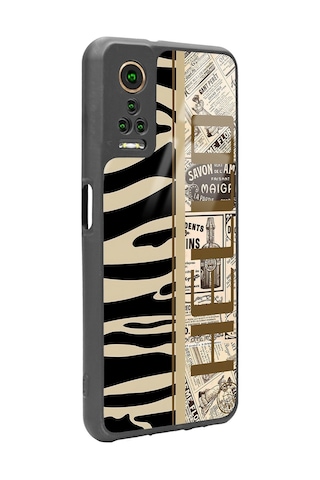 General Mobile Gm 22 Pro Zebra Gazete Tasarımlı Glossy Telefon Kılıfı Çok Renkli