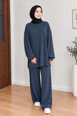 Tenfısı Woman Wear Kadın Oysho Kumaş İkili Takım Rahat Kalıp Antrasit - 924408740 Antrasit
