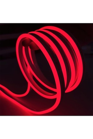 Neon Esnek Hortum Şerit Led Kırmızı Rengi 220v Fiş/1,2,3,4,5,10,15,20,25,30,50,100 Metre