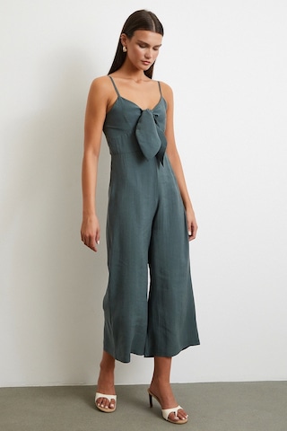 Fiyonklu Askılı Tulum Yeşil Yeşil