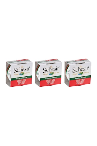Schesir Jelly Tavuk Etli ve Sığır Etli Fileto Yetişkin Köpek Konservesi 3 x 150 G
