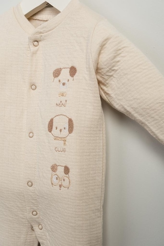 Bebitof %100 Pamuk Sevimli Köpekcikler Desenli 10 Parça Kutulu Yenidoğan Hastane Çıkışı Zıbın Seti Bbtf.bj.10116 Bej