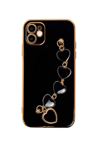 Ally Apple Uyumlu iPhone 11 6.1Inç Kilif Kalp Bileklik Tutuculu Lüx Silikon A 316303288 - Renk / Mor
