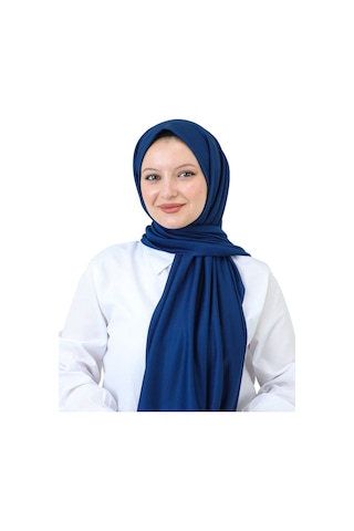 Şal Zarif Başörtüsü Eşarp Tesettür Giyim Uzun Abiyelik Lacivert