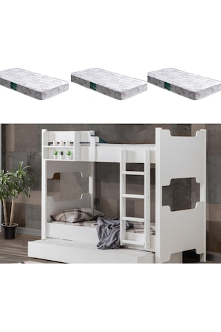 Mdf Profil Ranza , Avrasya Ayrılabilir Yavrulu Ranza 3 Adet Comfort Yatak 90 x 200 CM