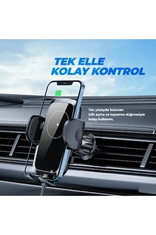 Kablosuz Şarjlı Kancalı Araç İçi Telefon Tutucu 15w Telefon Tutuc