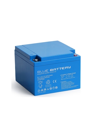 Blue Battery 12 V 26 Amper Bakımsız Kuru Akü Ups Aküsü