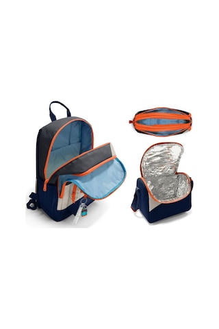 Coral High İlkokul Ve Ortaokul Okul Çanta Üçlüsü - Erkek Çocuk, Lacivert Bej Renkli Çizgili Lacivert - Bej
