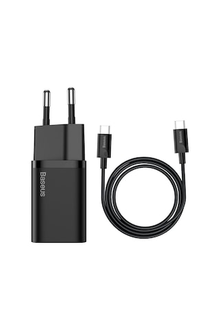 Baseus Super Si 1C 25 W Hızlı Şarj Adaptörü + 3A Type-C To Type-C