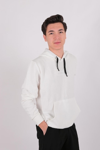 Five Pocket Fp24b2124 Erkek Kapşonlu Kanguru Cepli Sweatshirt Off White